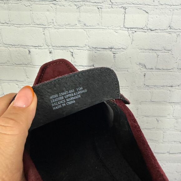 Stacy Adams Velvet Derby Loafer Men Size 11 Slip On Burgundy Dress Church Shoes - Picture 13 of 13